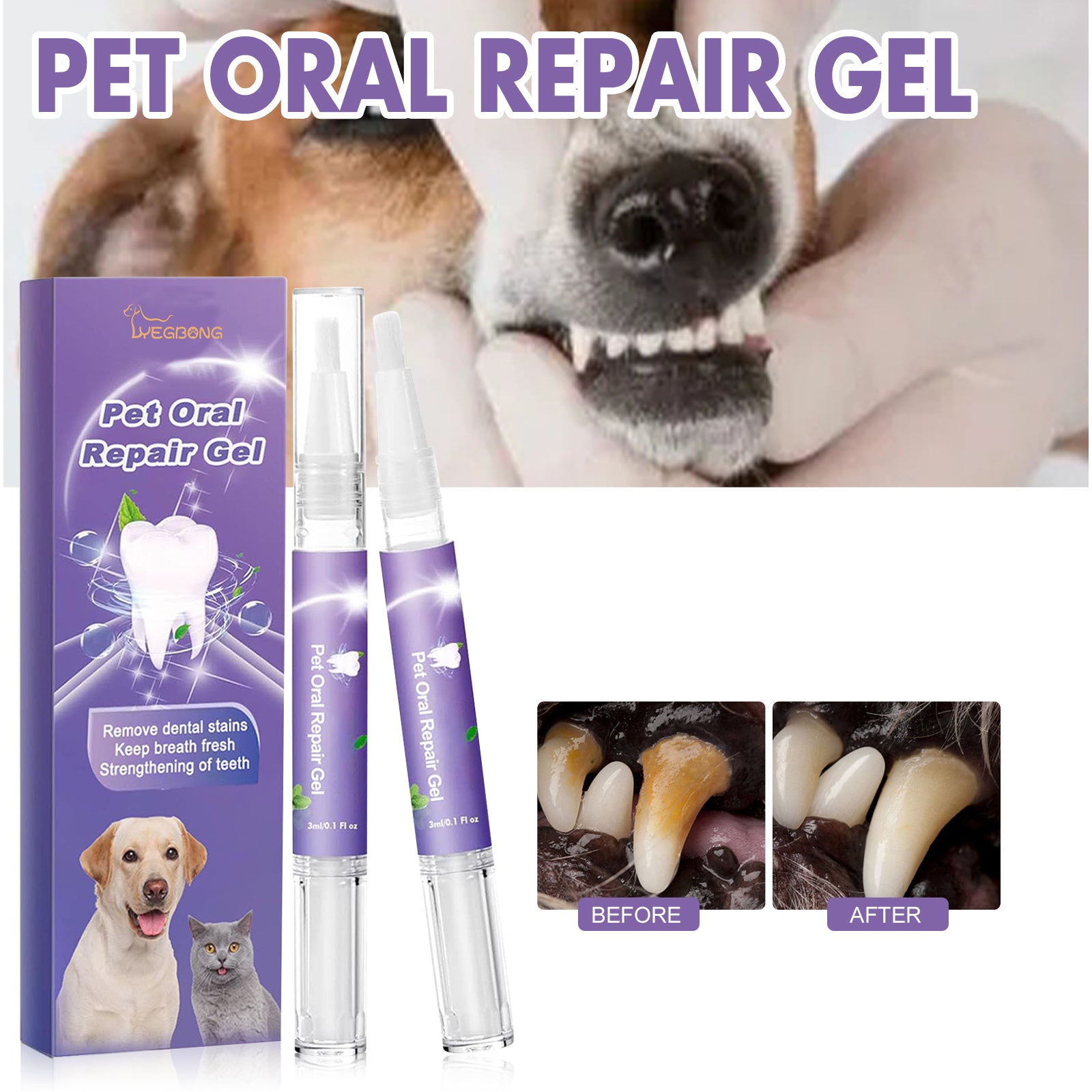 Pet Oral Repair Gel Care Cleaner - Waive Savy Pets