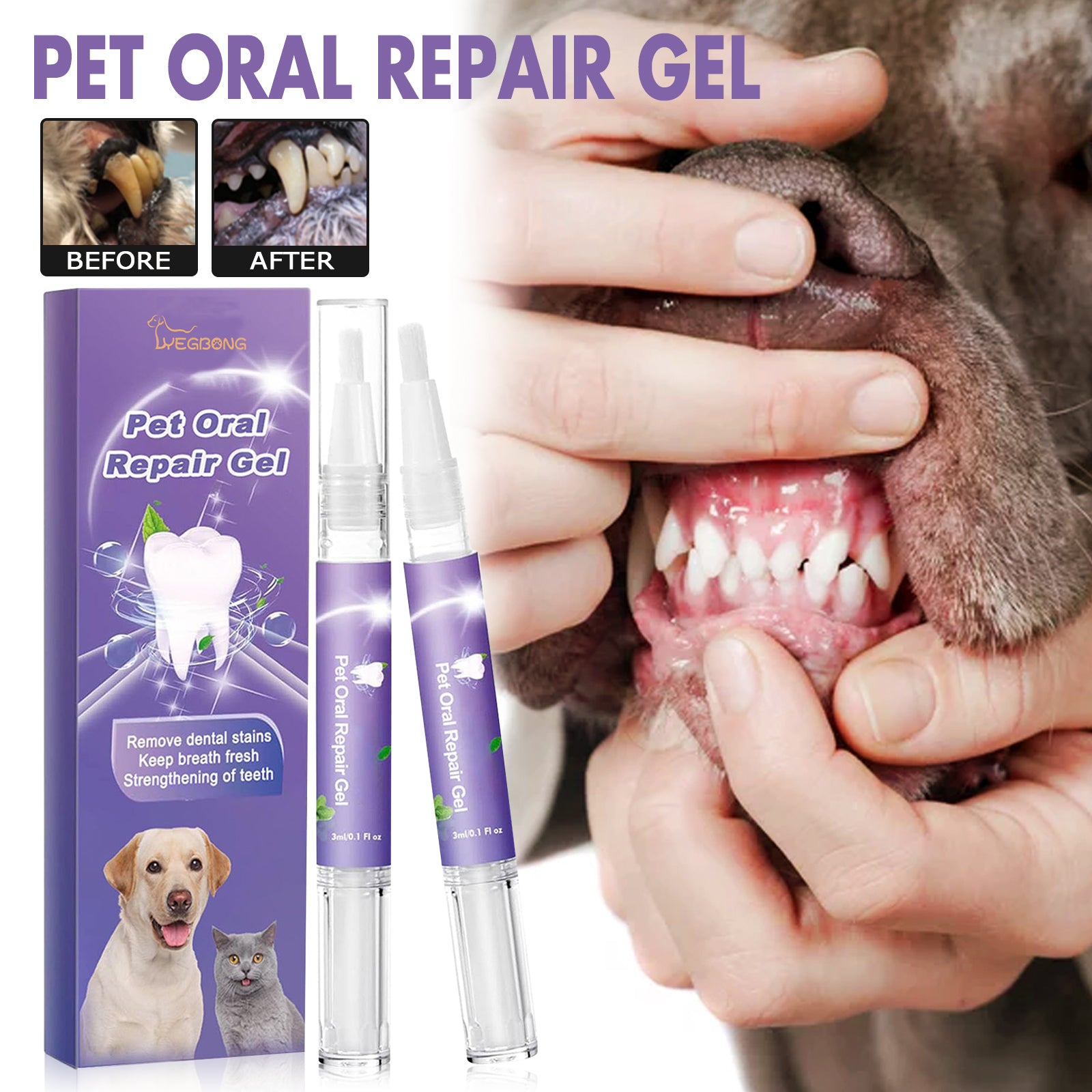 Pet Oral Repair Gel Care Cleaner - Waive Savy Pets